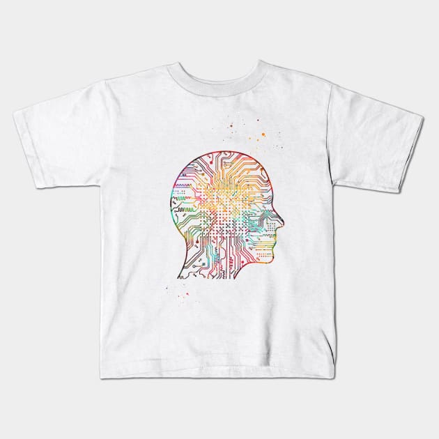 Artificial Intelligence Kids T-Shirt by erzebeth